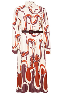 Midi haljina dugih rukava sa skrivenim kopčanjem i kaišem Tiffany Production